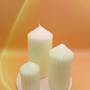 OKALİPTUS FERAHLIĞI - 3’LÜ DOĞAL DEKORATİF MUM SETİ-BEYAZ