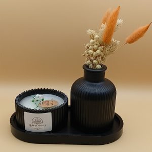 VANİLYA DÜŞÜ – EL YAPIMI VANİLYA KOKULU MUM & DEKORATİF VAZO SETİ