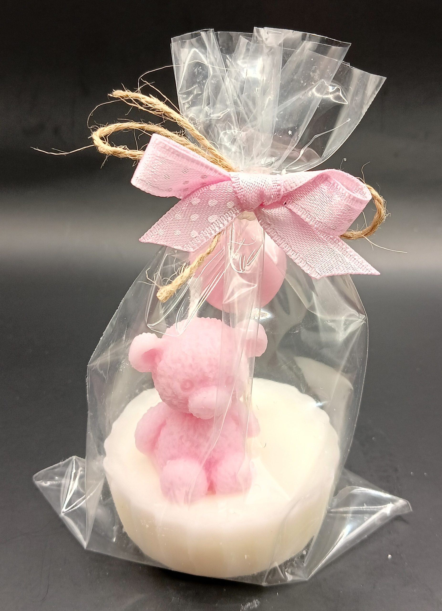 PEMBE AYICIK BEBEK HEDİYELİK MUM - Görsel 3